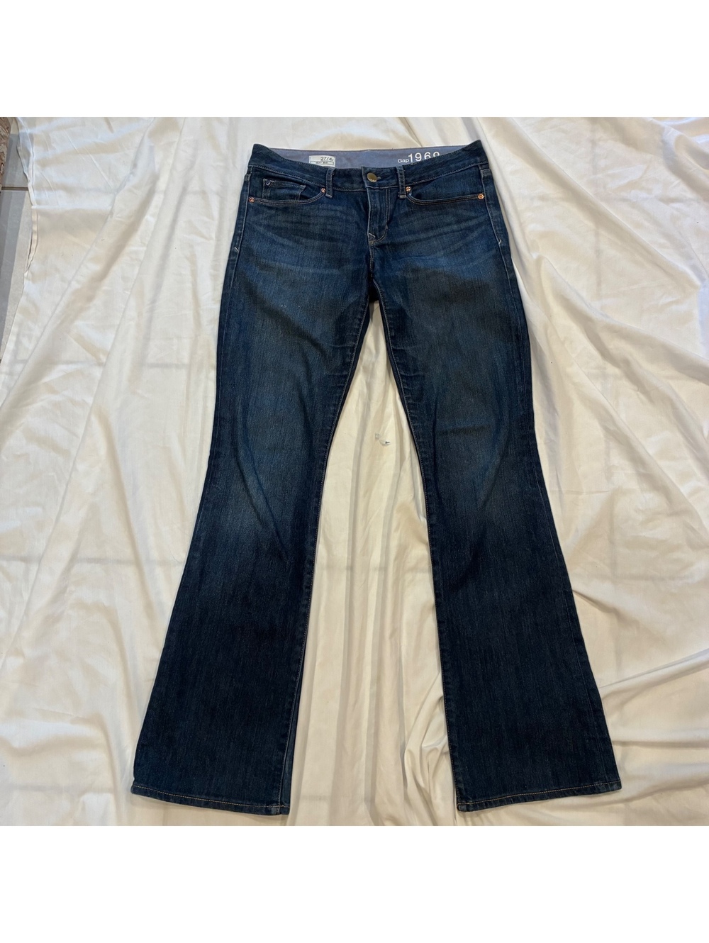 GAP 1969 Sexy Boot Cut Jeans Women's Size 27 / 4r Dark Wash Blue Denim